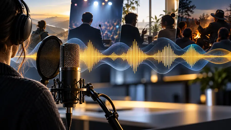 Illustration representing review of spoken audio